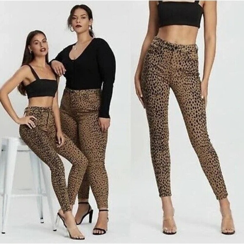Good American Leopard Print Skinny Jeans - Brown/Black